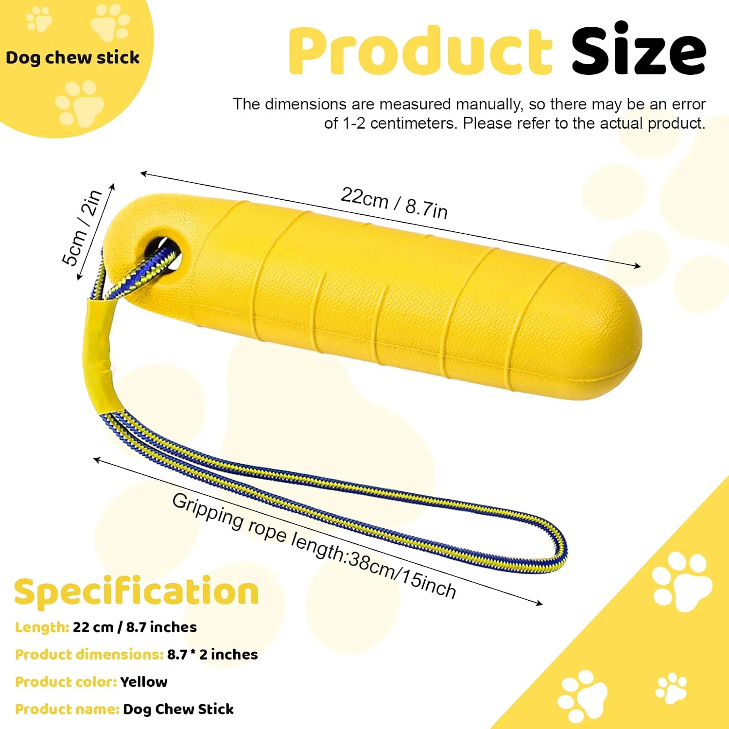 Wasserspielzeug Hund 22 cm mit Nylonseil zum Apportieren fuer mittelgrosse und gro