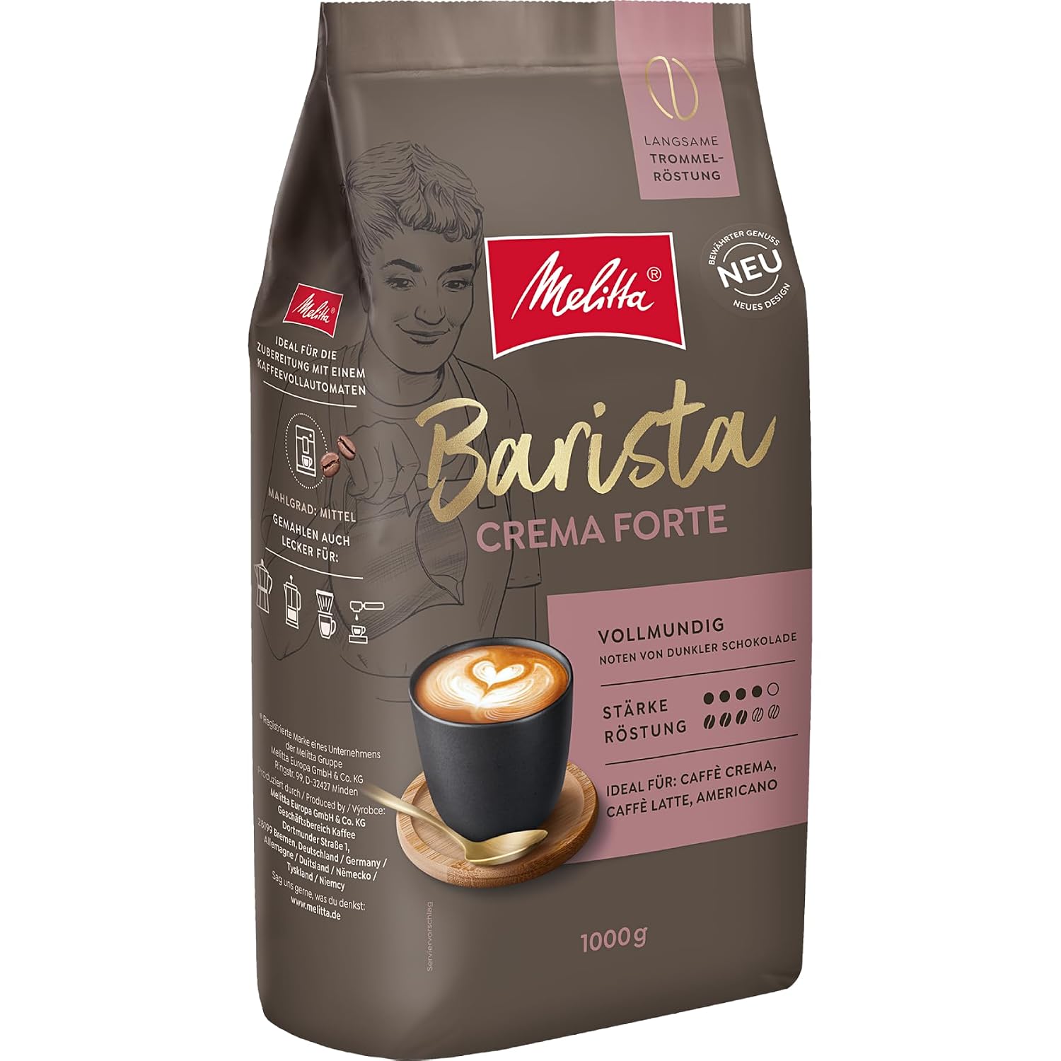 Melitta Barista Classic Crema Forte Kaffeebohnen kraeftige Roestung
