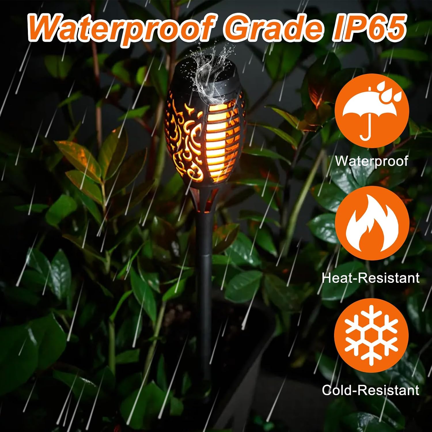 WinGluge 8er Solar Fackeln Garten LED IP65 Wasserdicht mit Flammeneffekt