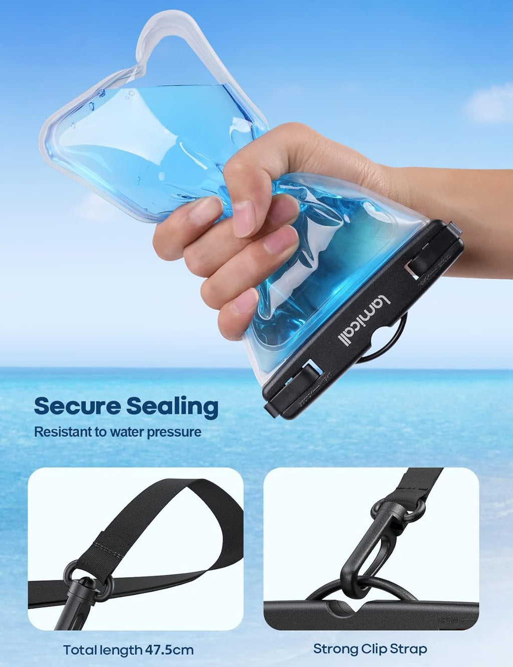 Lamicall IPX8 wasserdichte Handytasche 2er Set bis 7" fuer iPhone 17-13 Pro Max S