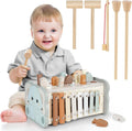 DINORUN Montessori Hammerspiel aus Holz Xylophon Motorikspielzeug ab 1 Jahr Gesc