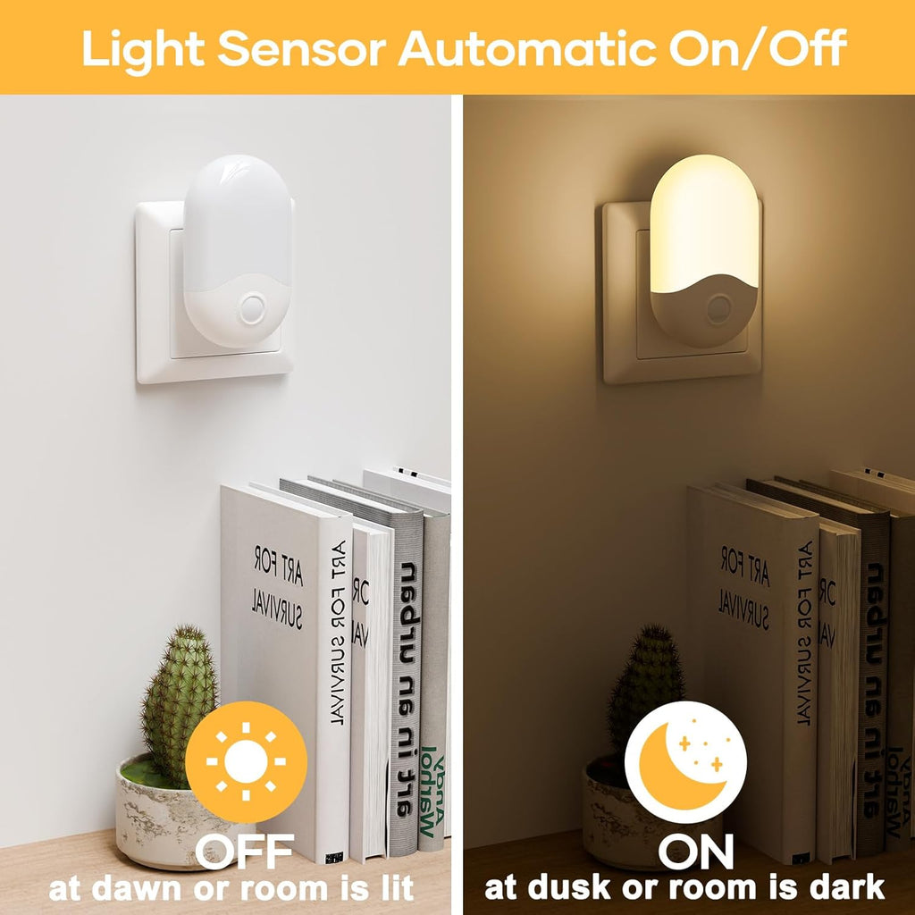LED Nachtlicht Steckdose mit Daemmerungssensor 2er Set warmweiss 30 lm
