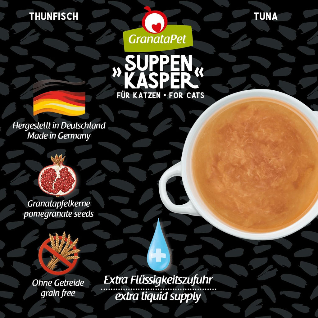 GranataPet Suppenkasper Multipack 6 Sorten 12x70ml Katzen-Suppe verschiedene Sor
