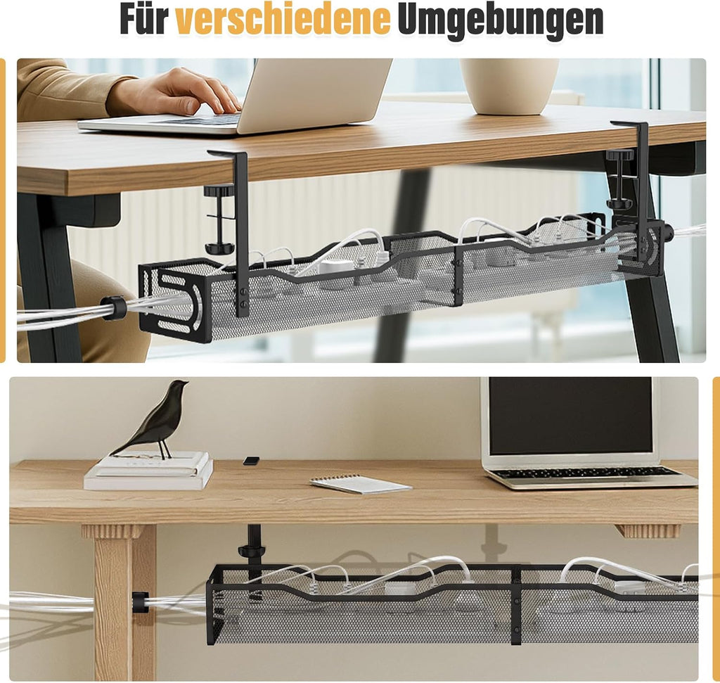 Cinati Schreibtisch Kabelmanagement Klemme ohne Bohren Organizer 40cm-64cm