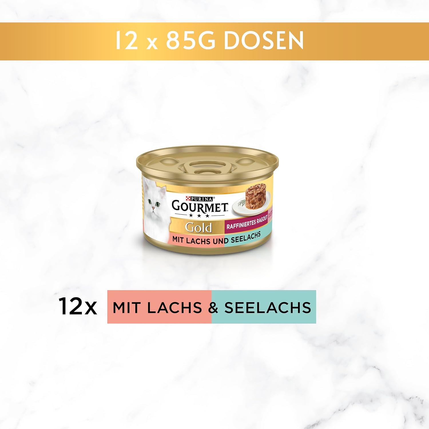 Gourmet Gold Ragout Duetto Katzenfutter nass Lachs und Seelachs