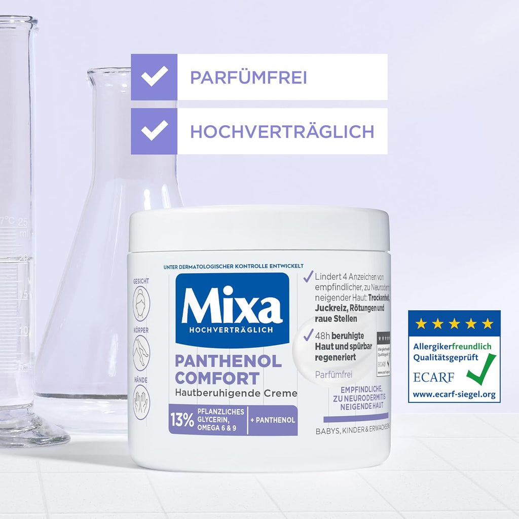 Mixa Panthenol Comfort Creme 400 ml fuer trockene, empfindliche Haut