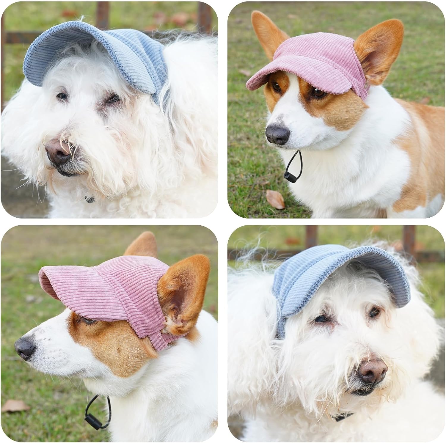 Hunde Baseballmuetze verstellbar mit Ohrloechern S-XL Hundecap Sonnenschutz