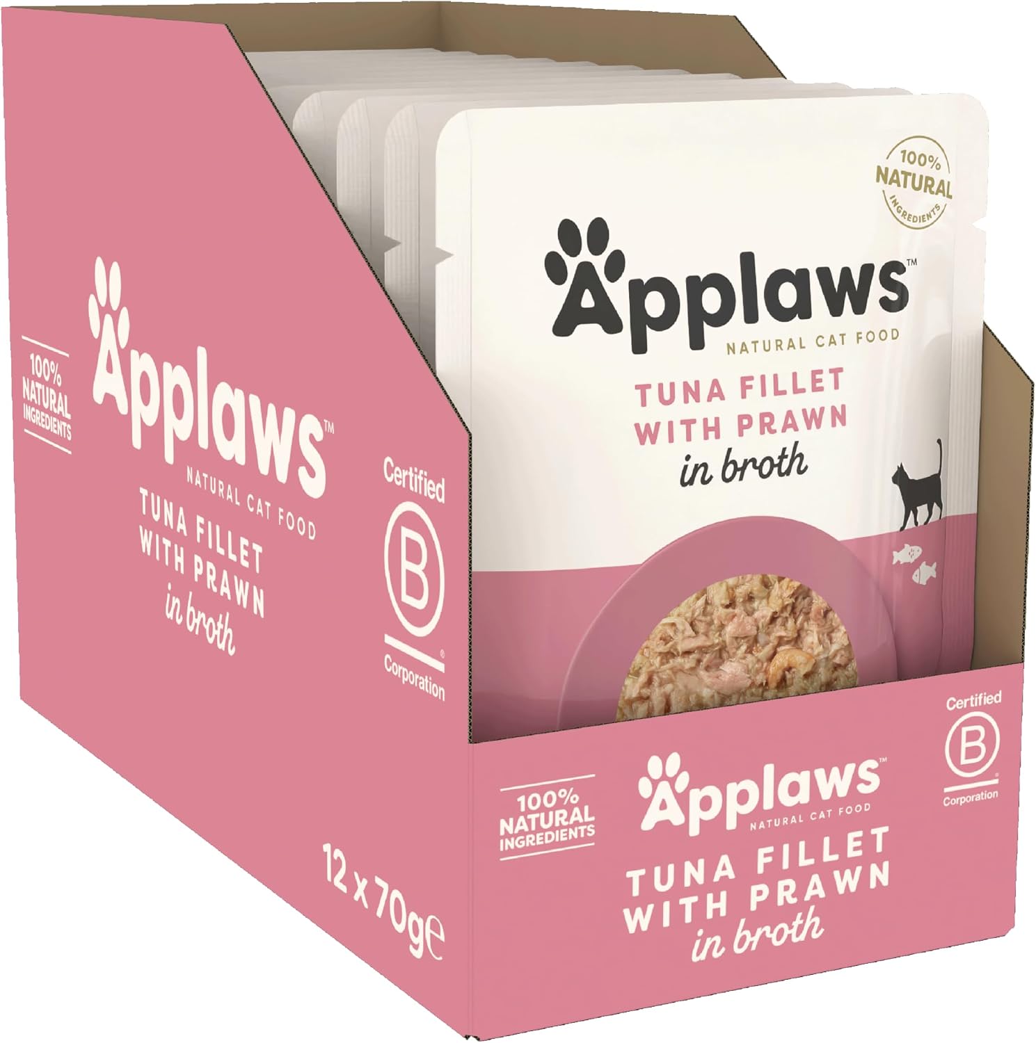 Applaws Katzenfutter Nass Huhn mit Wildreis in Bruehe 12x70g verschiedene Sorten