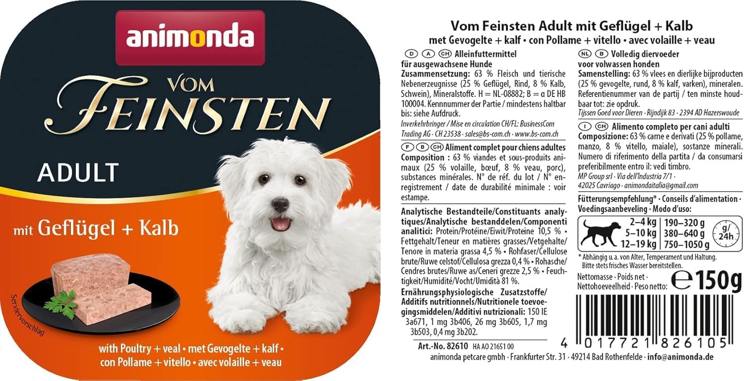 Animonda Vom Feinsten Adult Hundenassfutter 22 x verschiedene Sorten