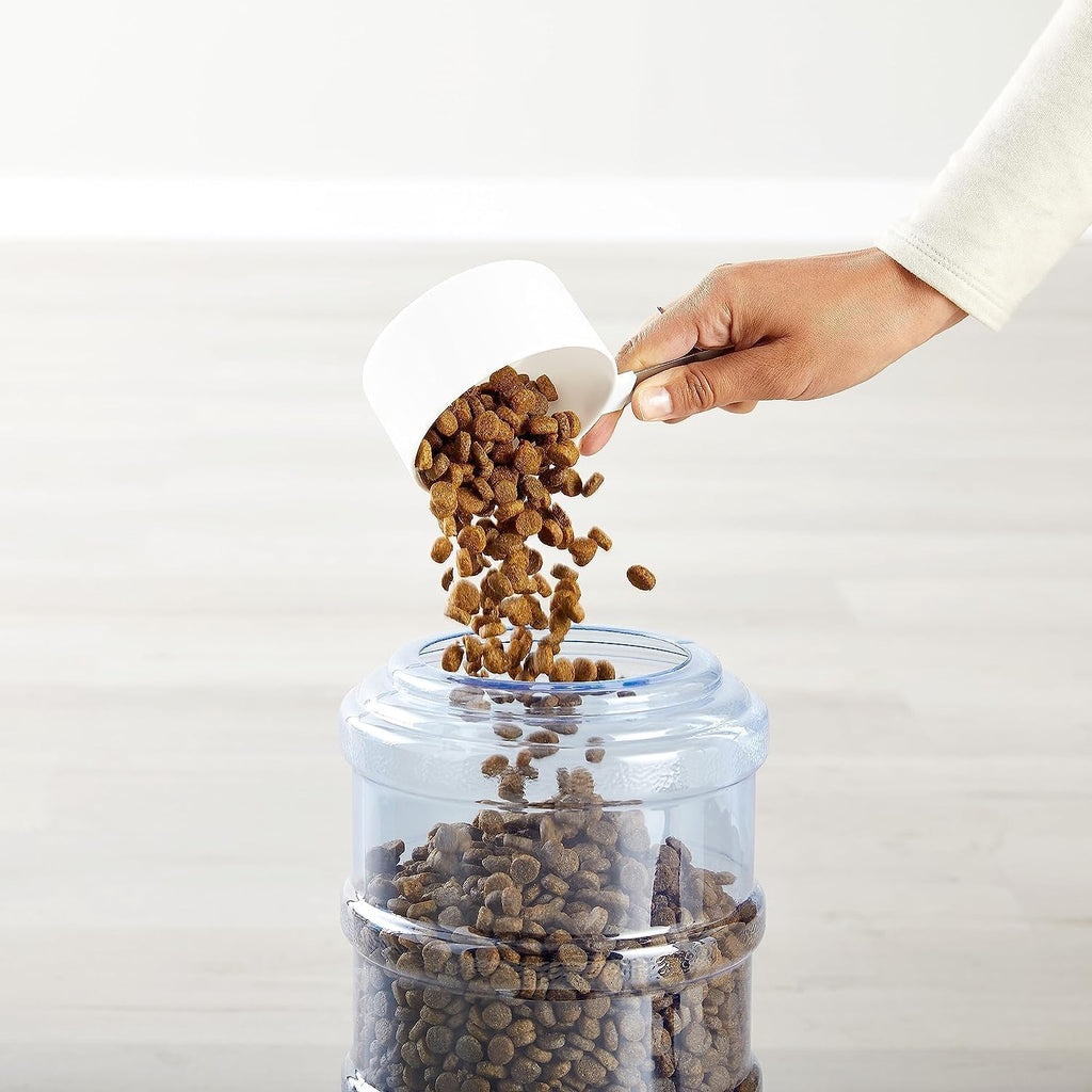 Amazon Basics Futter- und Wasserspender S transparent fuer Hunde Katzen