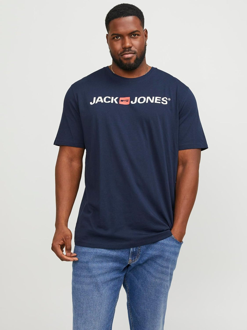 Jack & Jones Herren T-Shirt Logo Regular Fit grosse Groessen