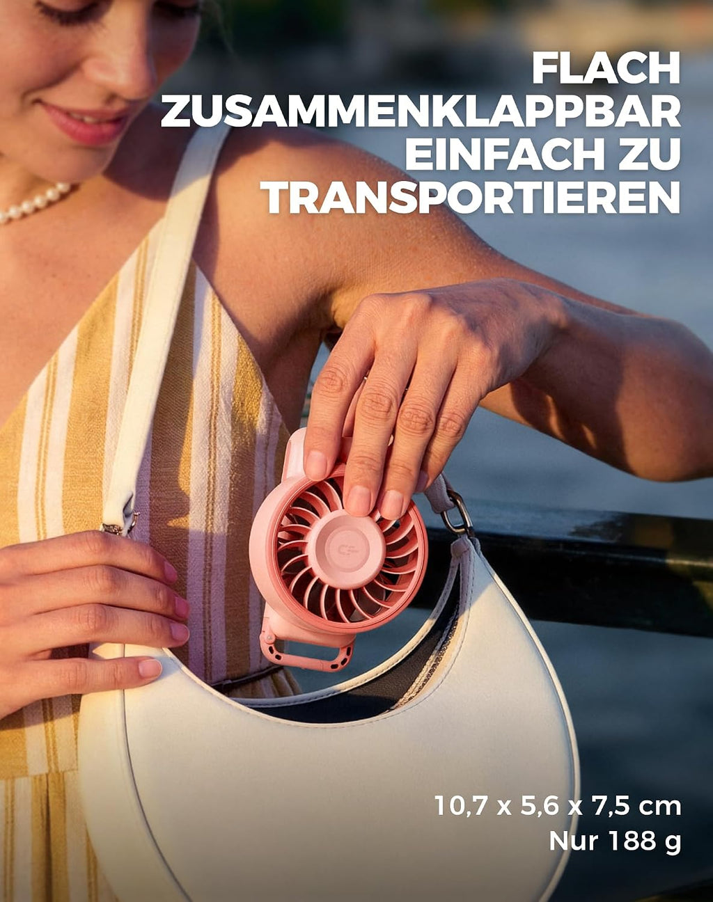 Diveblues Handventilator Akku 4‑in‑1 180° faltbar bis 12 Std. Laufzeit Turbo