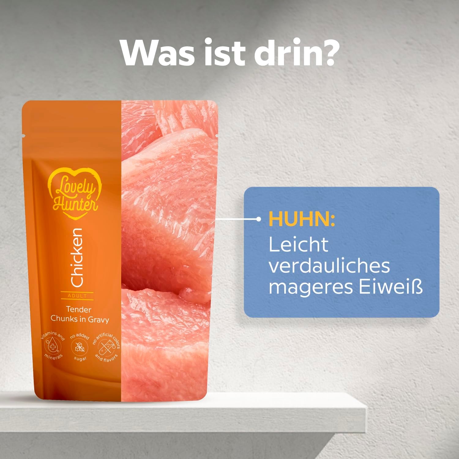 Lovely Hunter Nassfutter Huhn Sauce 12x85g fuer erwachsene Hunde verschiedene Sor