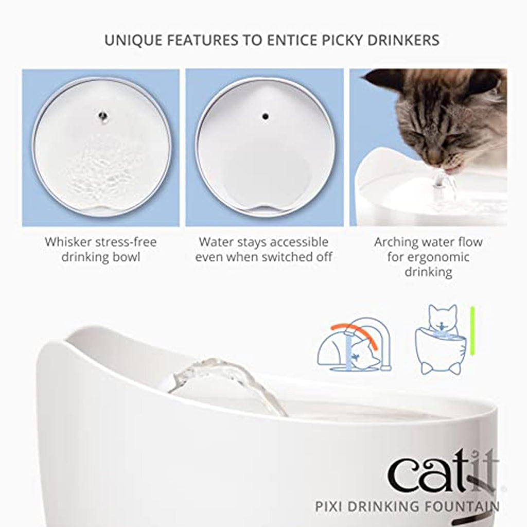 Catit Pixi Trinkbrunnen fuer Katze 1 Stueck Weiss Trinkbrunnen 1er Pack