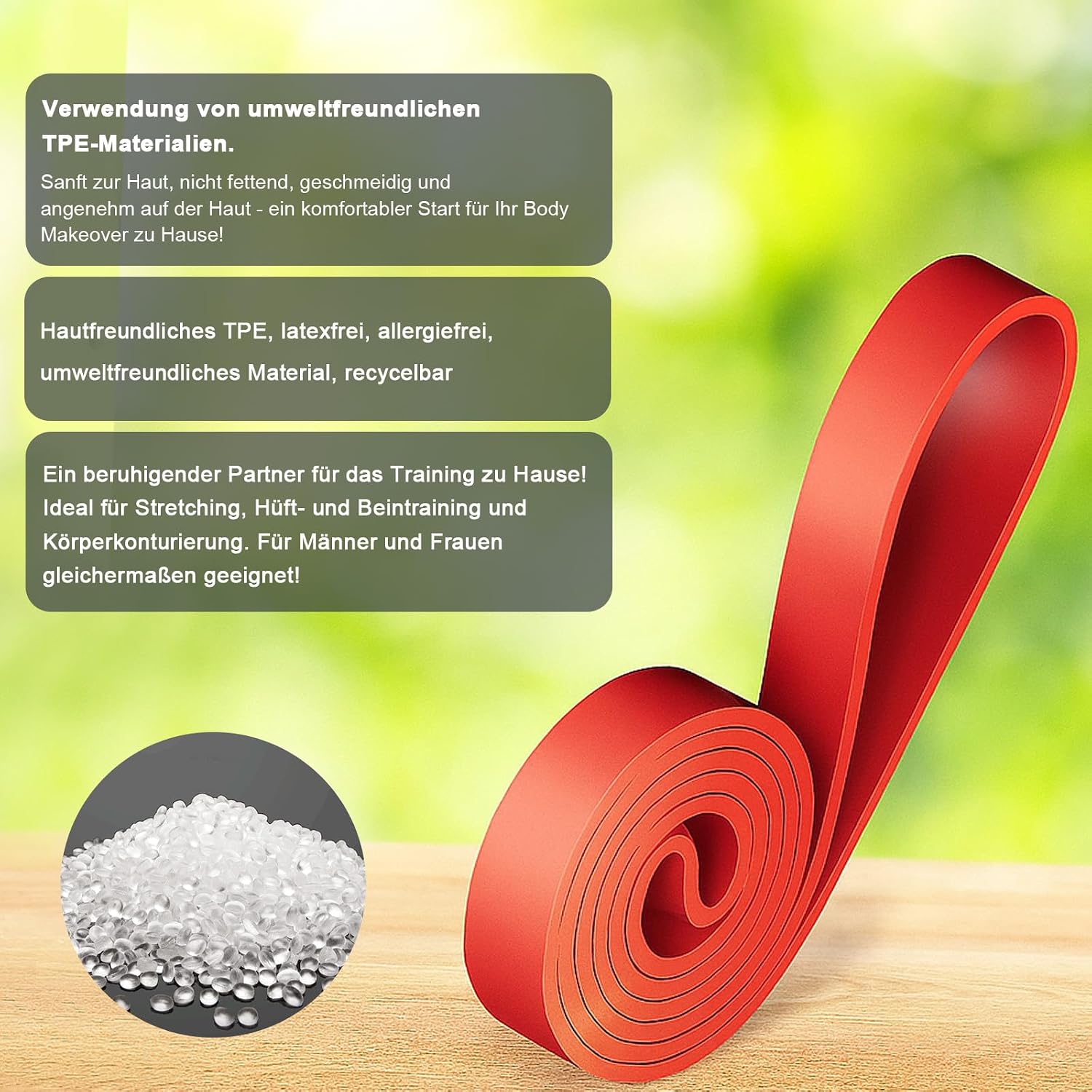 SURFOU Fitnessbaender Set 4 Widerstandsstufen mit Tueranker und Griffen