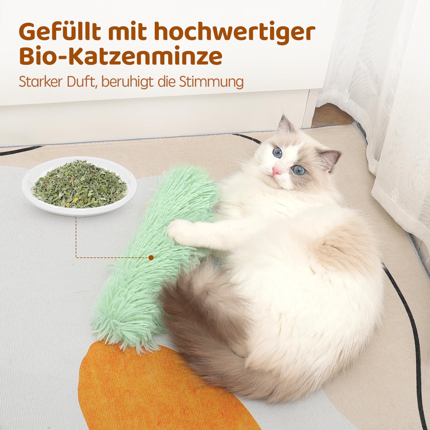 Katzenkissen Katzenspielzeug mit Katzenminze Interaktiv 3er Set