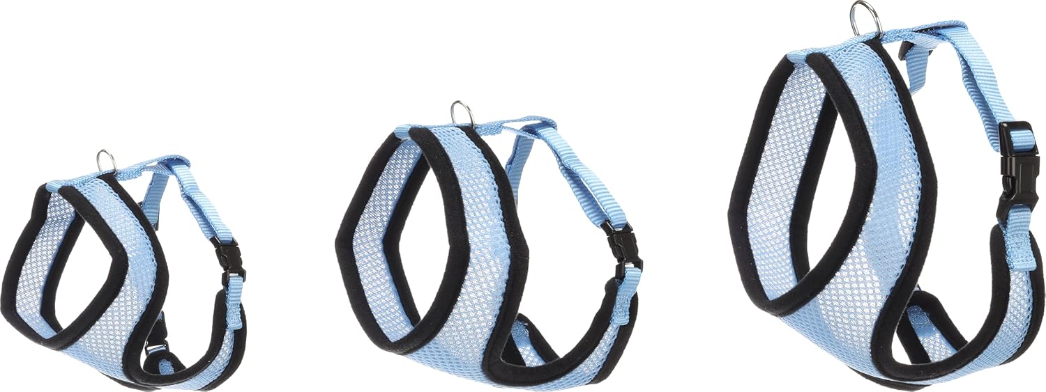 Flamingo Katzen-Geschirr mit Leine Blau Gr. A 28cm verstellbar Nylon Mesh 110cm