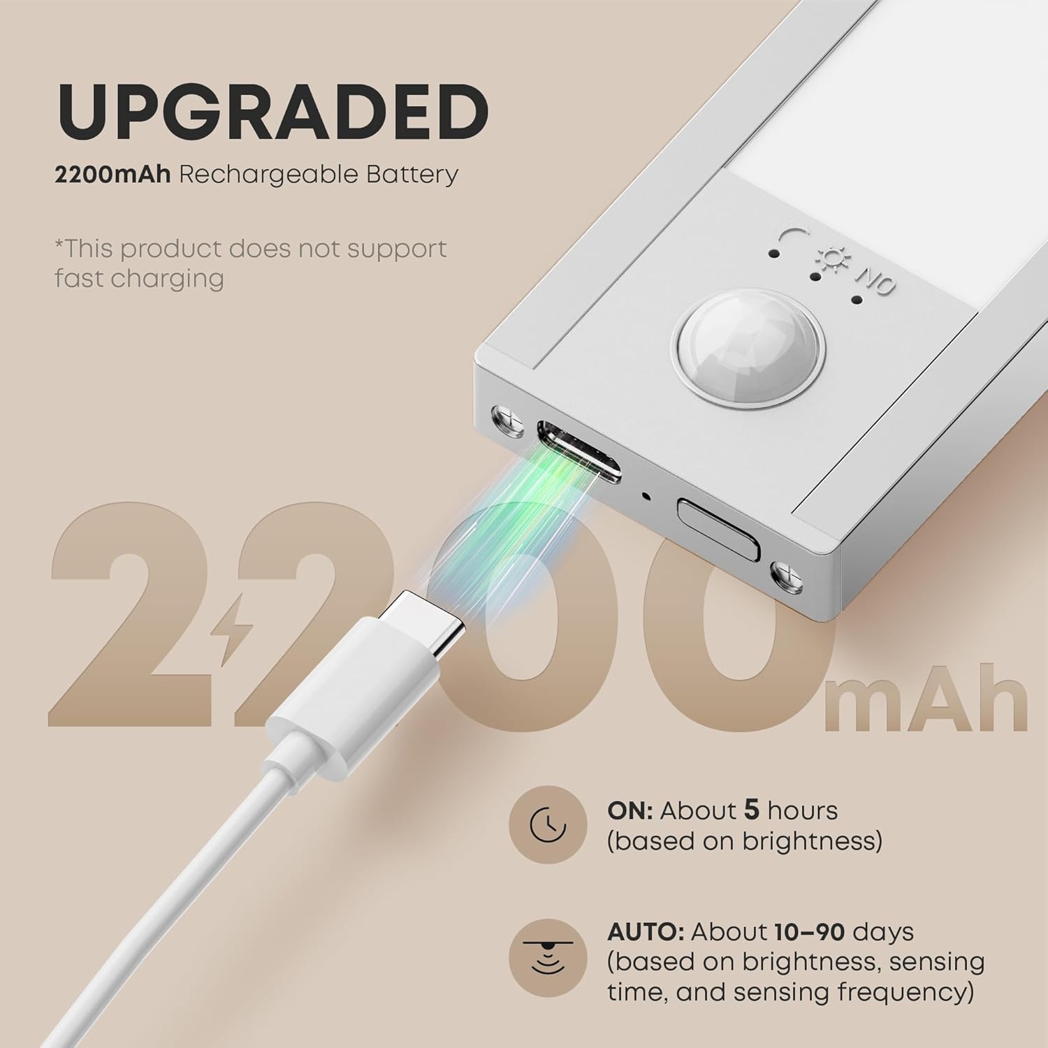 LED Schrankbeleuchtung 2er Set mit Bewegungsmelder 21cm-50cm Unterbauleuchte