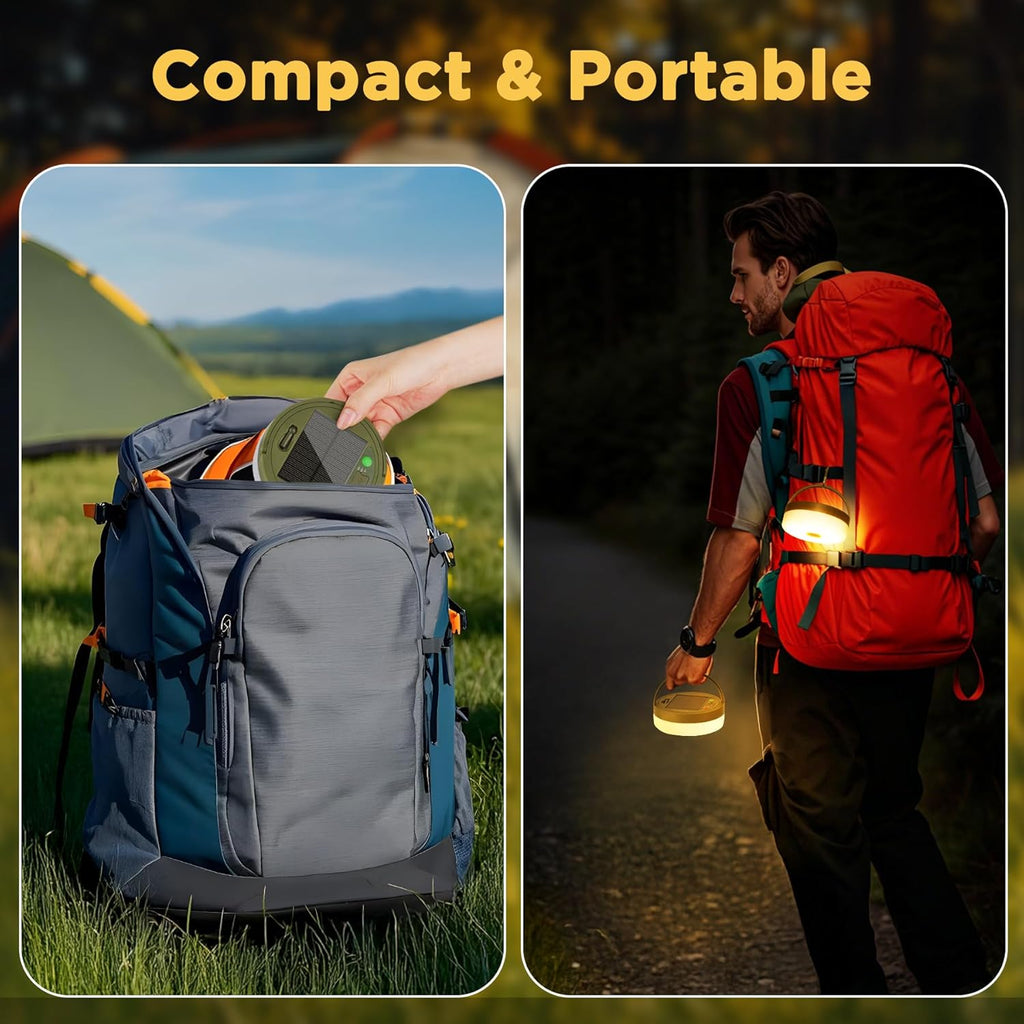 10 m Solar USB Camping Lichterkette aufrollbar, 3‑in‑1, 8 Modi, wasserdicht