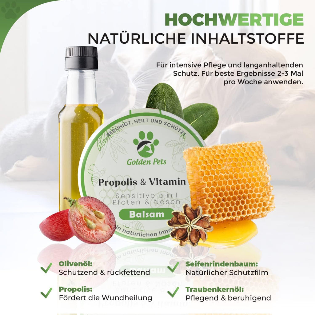 Golden Pets Pfotenbalsam Stick mit Propolis und Avocado - Nasenschutz