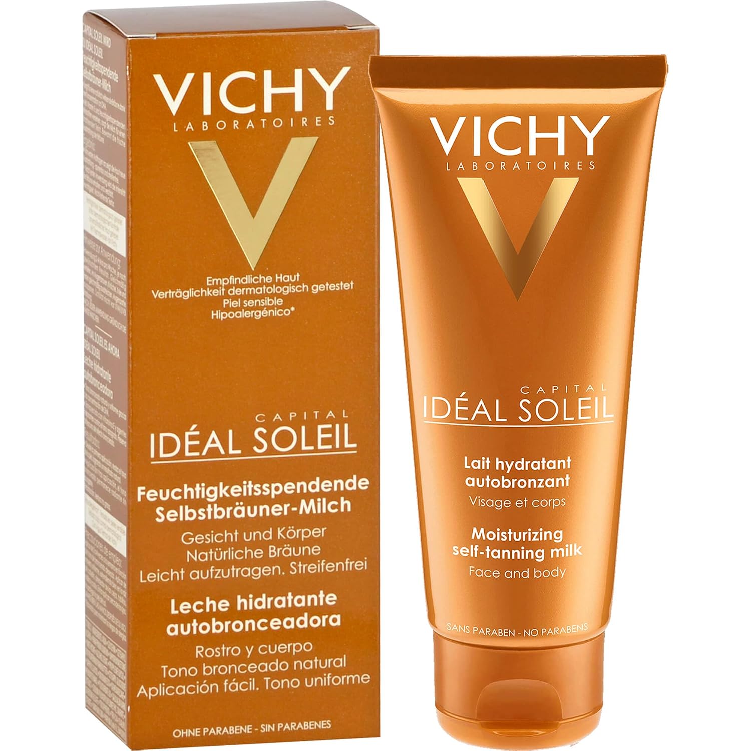 Vichy Ideal Soleil Selbstbraeuner Milch Gesicht und Koerper 100 ml Sheabutter