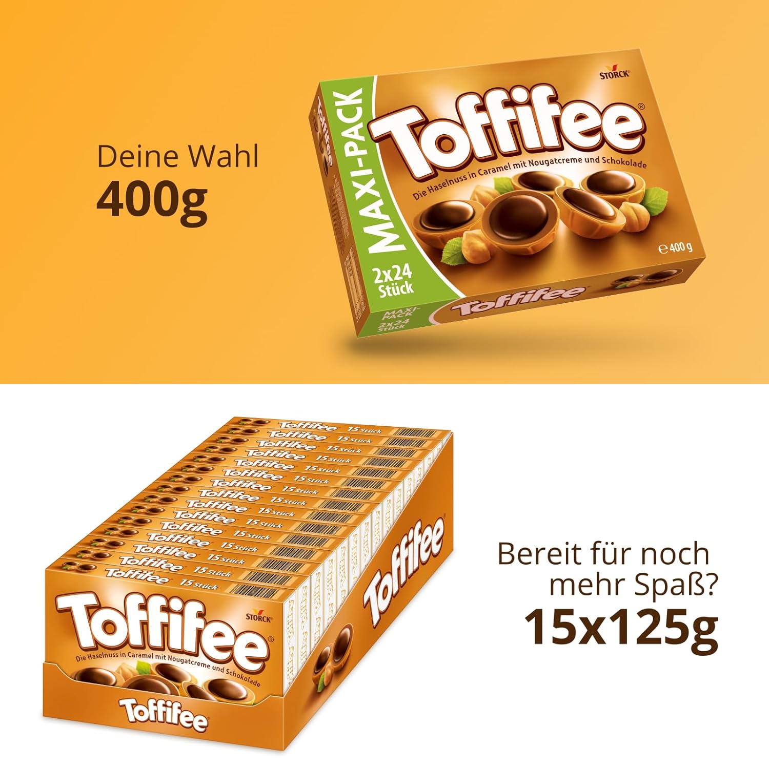 Toffifee Haselnuss Karamell mit Nougatcreme und Schokolade