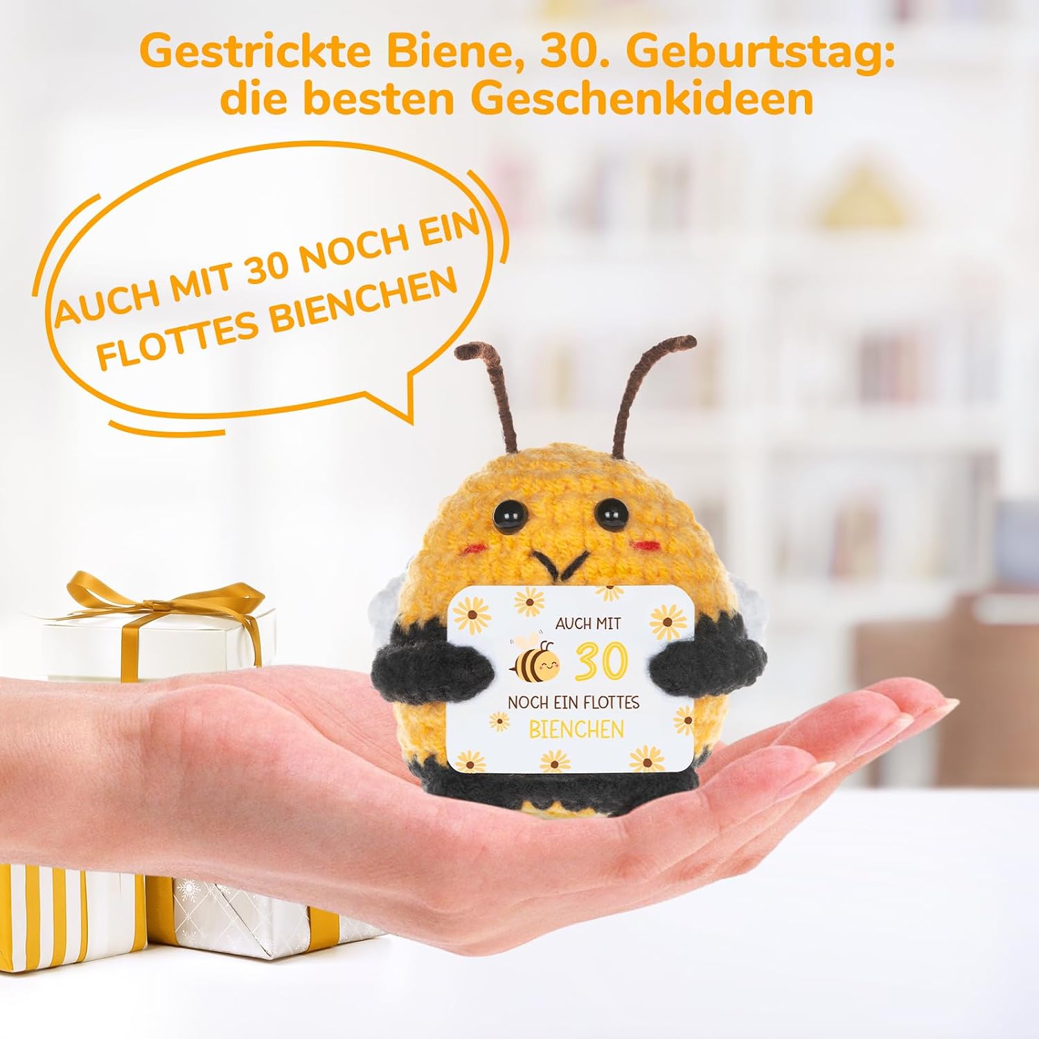 Mutter Geschenke Gluecksbringer Biene Pocket Hug positiv Stoff 1 Stueck