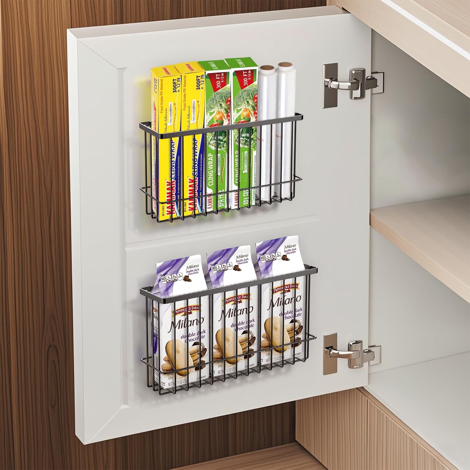 Schranktuer Organizer 2er Set selbstklebend Kueche Bad Aufbewahrungsbox