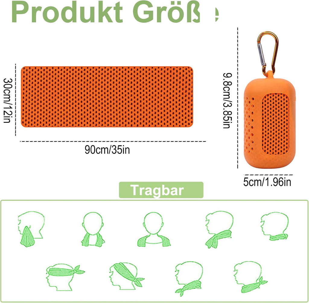 dogmoon Kuehlhandtuch 3er Set 30x90 cm mit Silikonhuelle Sport Fitness Outdoor
