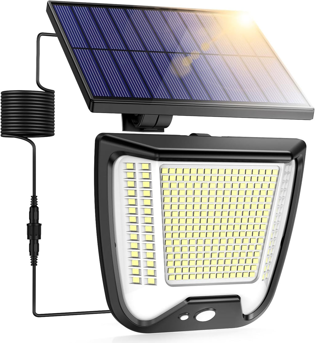 Solarlampe Aussen 288 LEDs mit Bewegungsmelder IP65 3 Modi 270° Garten