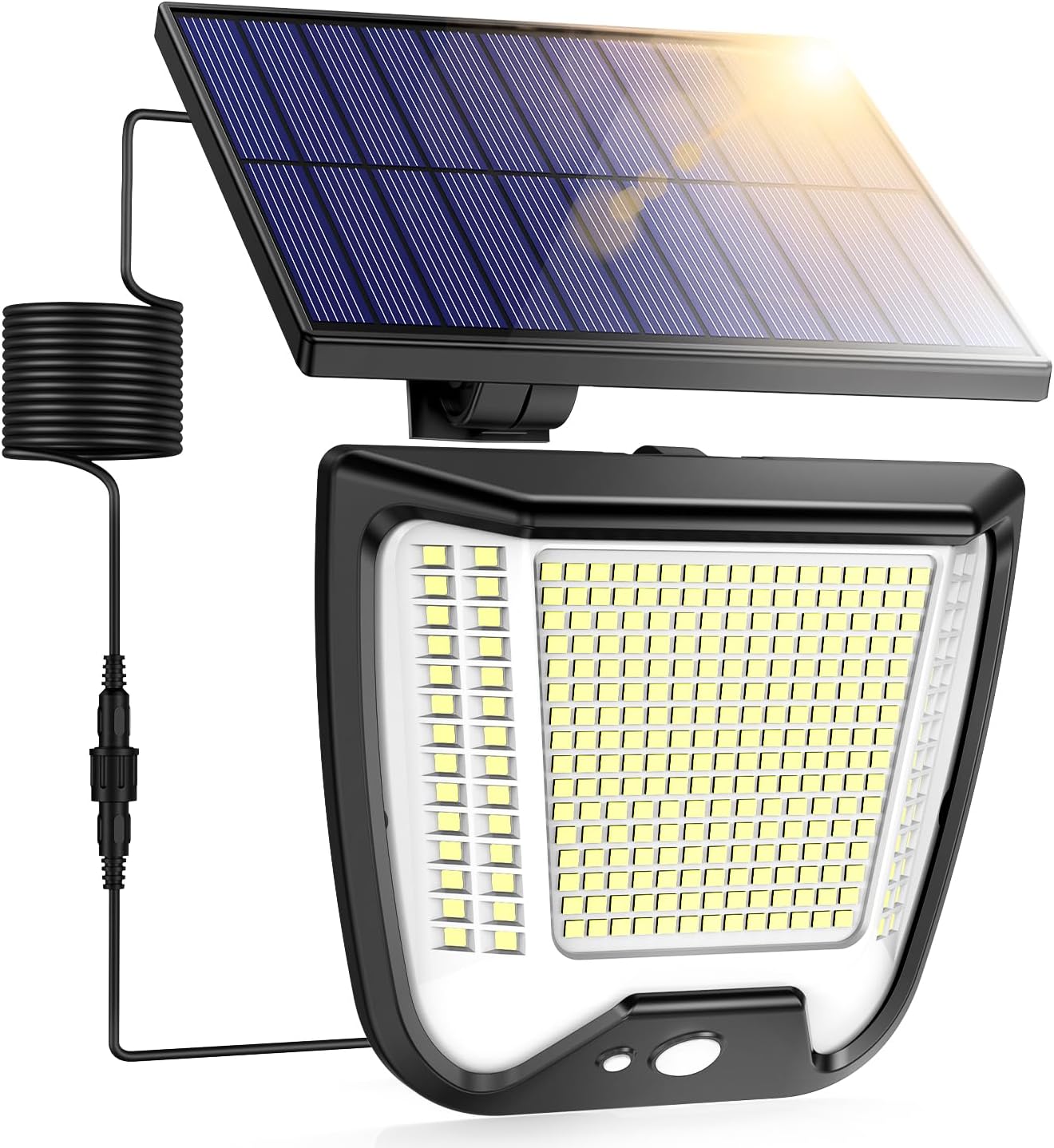 Solarlampe Aussen 288 LEDs mit Bewegungsmelder IP65 3 Modi 270° Garten