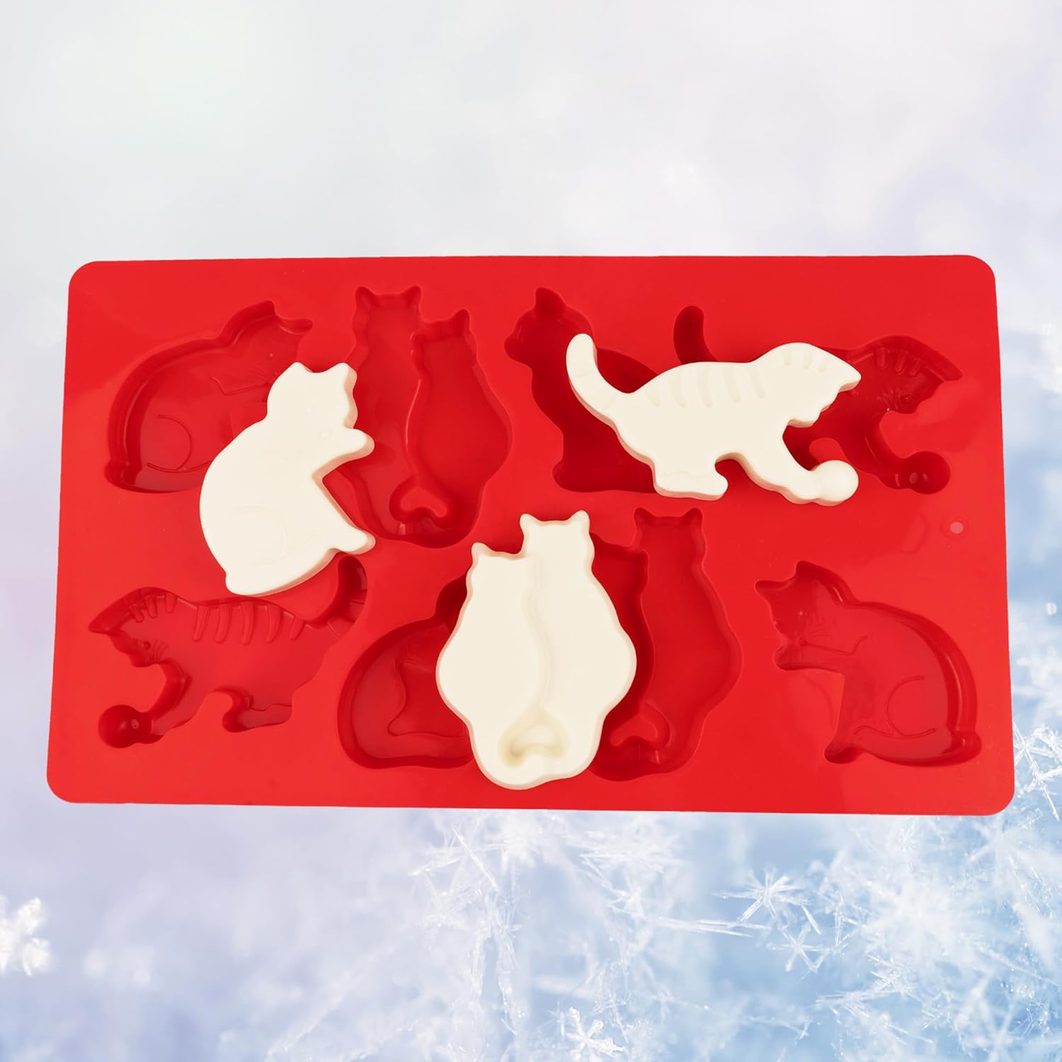 Silikon Eiswuerfelform Katzenform fuer Gelee Schokolade Kekse Suessigkeiten Gelatine