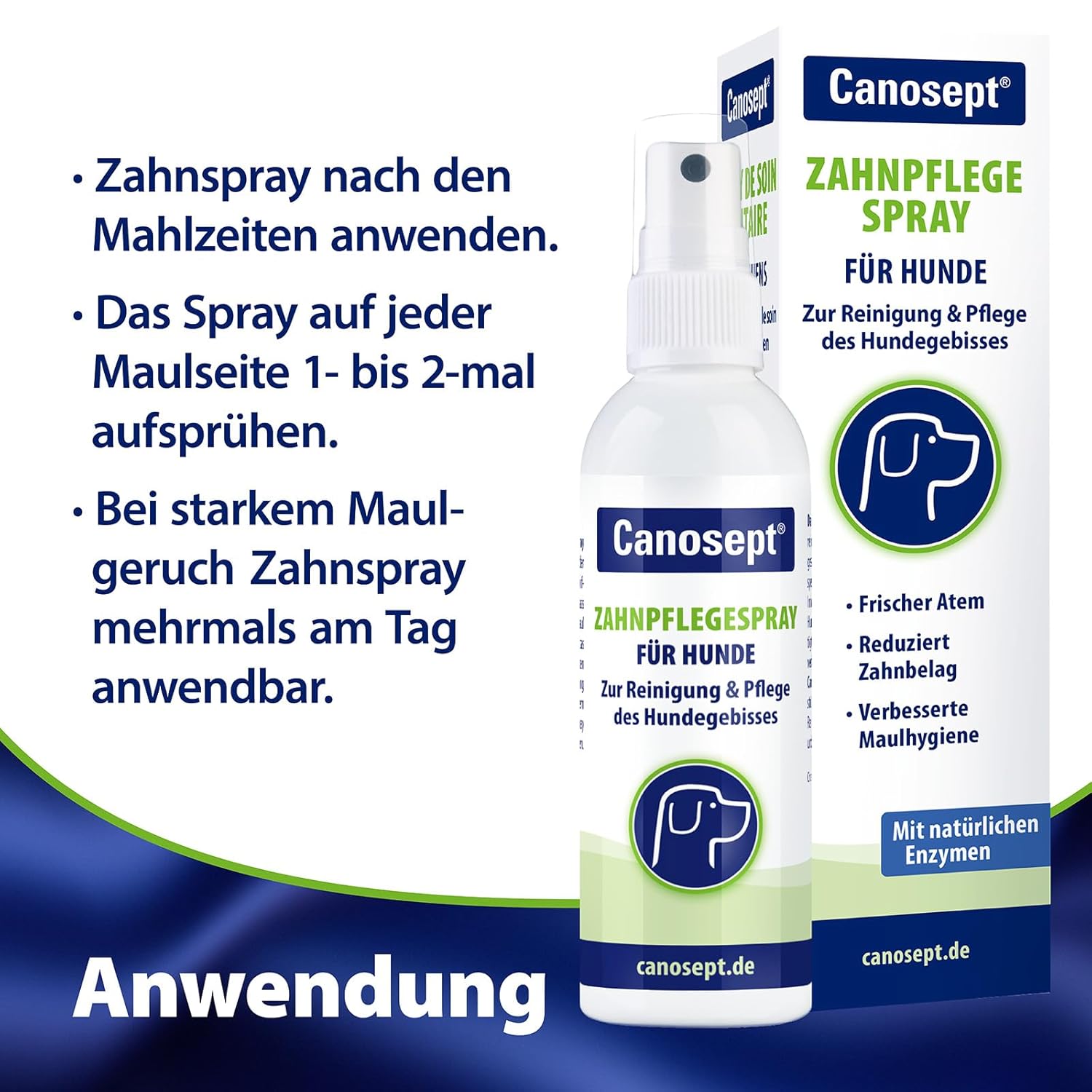 Canosept Zahnpflegespray für Hunde gegen Zahnstein und Mundgeruch
