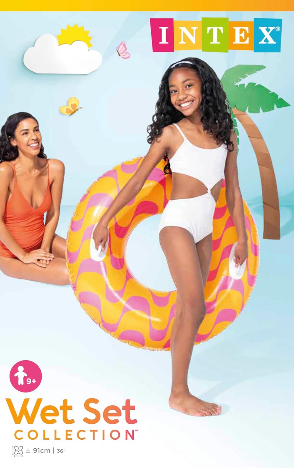 Intex Aufblasbarer Schwimmring 91 cm Vinyl mit Griffen 61cm-91cm