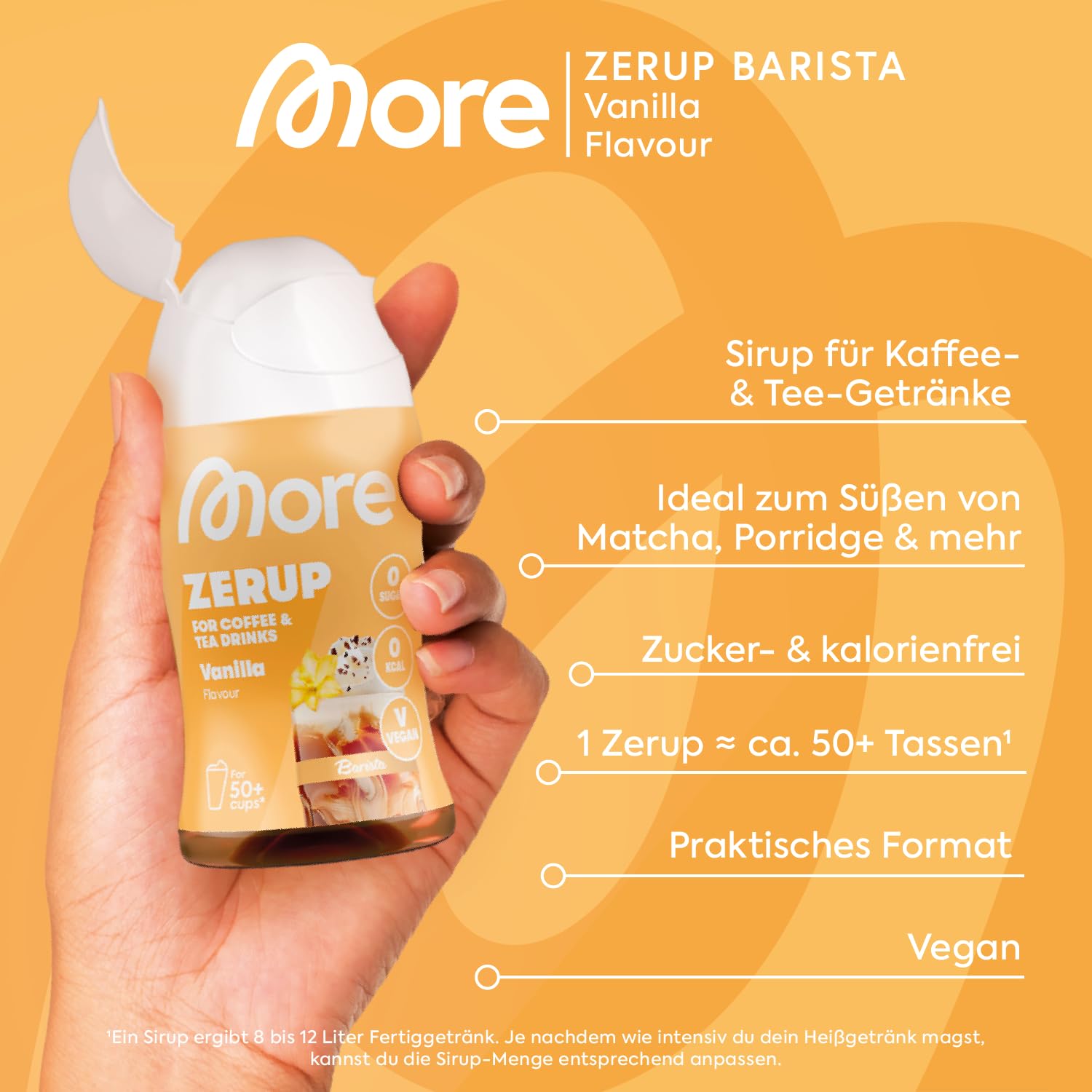 MORE Barista Zerup Haselnuss fuer Kaffee Tee Heissgetraenke vegan verschiedene