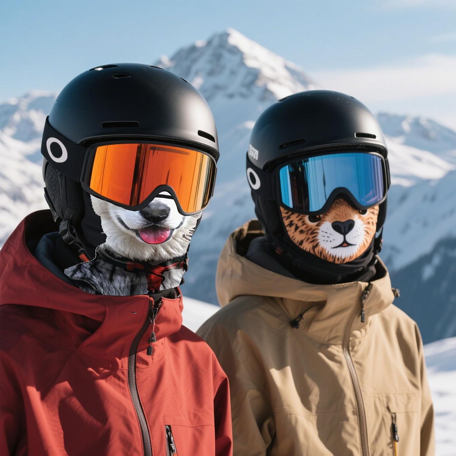 3D Tiergesichts Sturmhaube mit Ohren atmungsaktiv Vollkopfmaske fuer Ski Motorrad