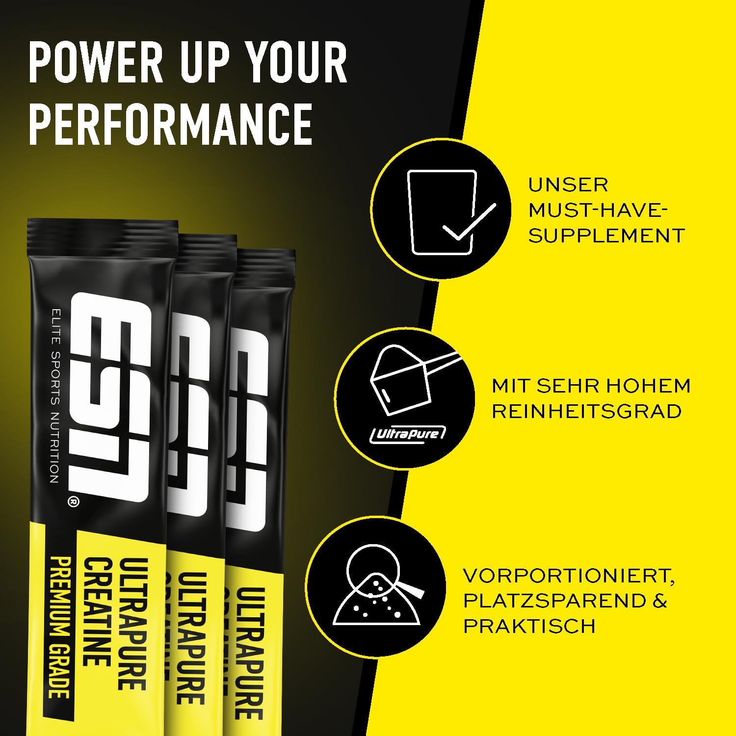 ESN Ultrapure Creatine Monohydrate Sticks 30 Portionen verschiedene Sorten