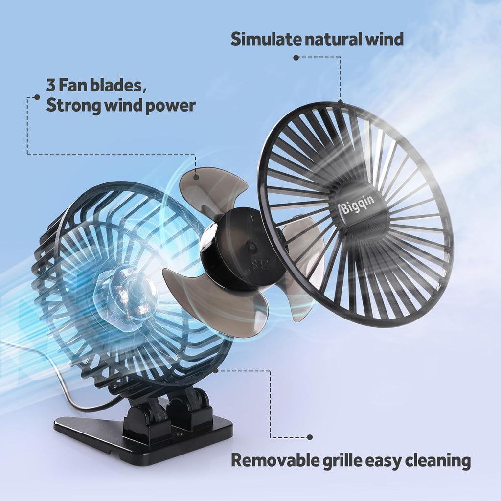 Mini USB Tischventilator 3 Geschwindigkeiten tragbarer Luefter schwarz