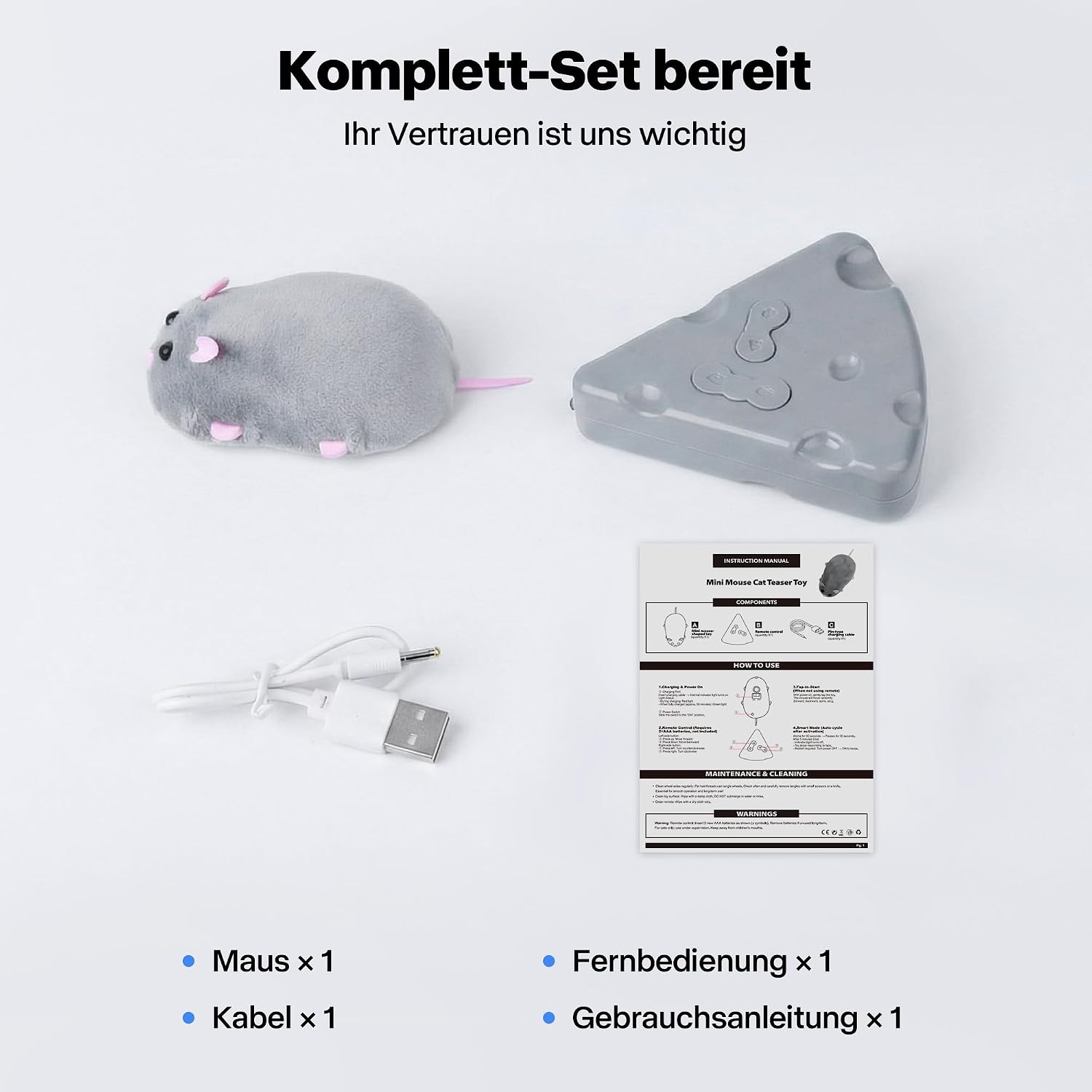 Interaktive elektrische Katzenmaus Katzenspielzeug Bewegliche Spielmaus