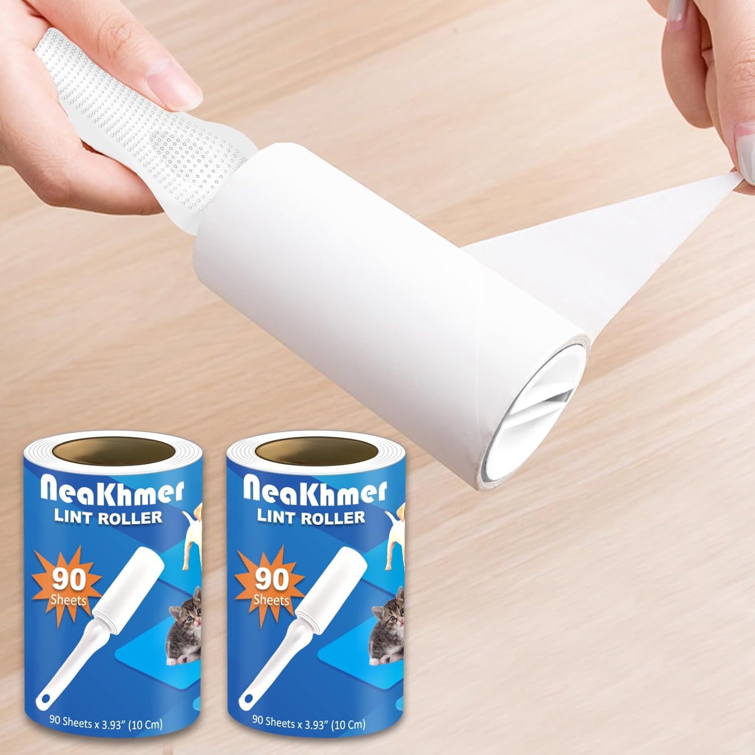 Fusselroller Tierhaare 540 Blatt extra klebend Tragbarer Fusselentferner