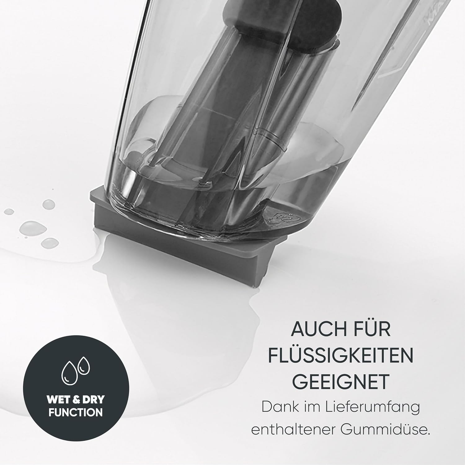 SEVERIN Akku Handstaubsauger 3‑in‑1 Nass und Trocken Weiss/Rot