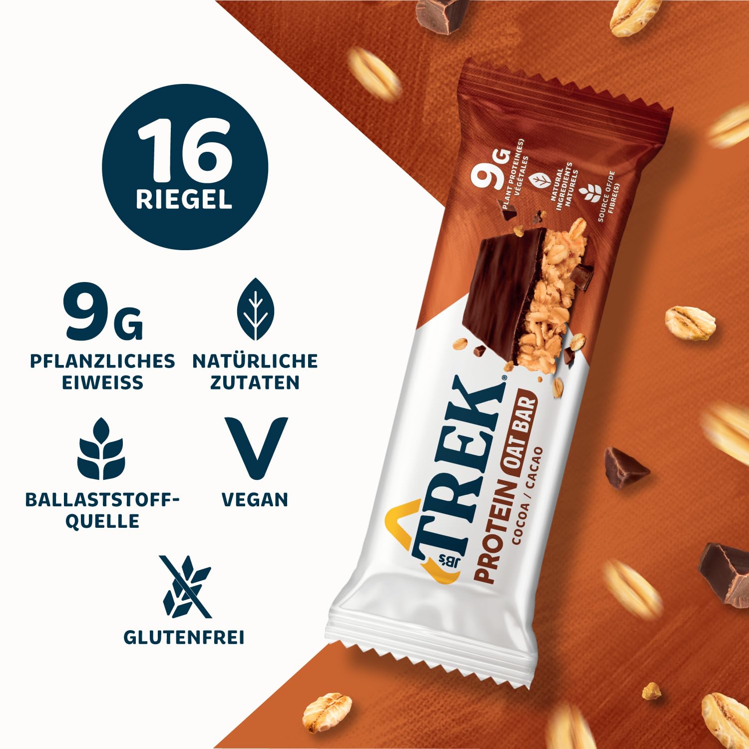 JB’S TREK Protein-Haferriegel Mixbox 16 x 50 g vegan glutenfrei