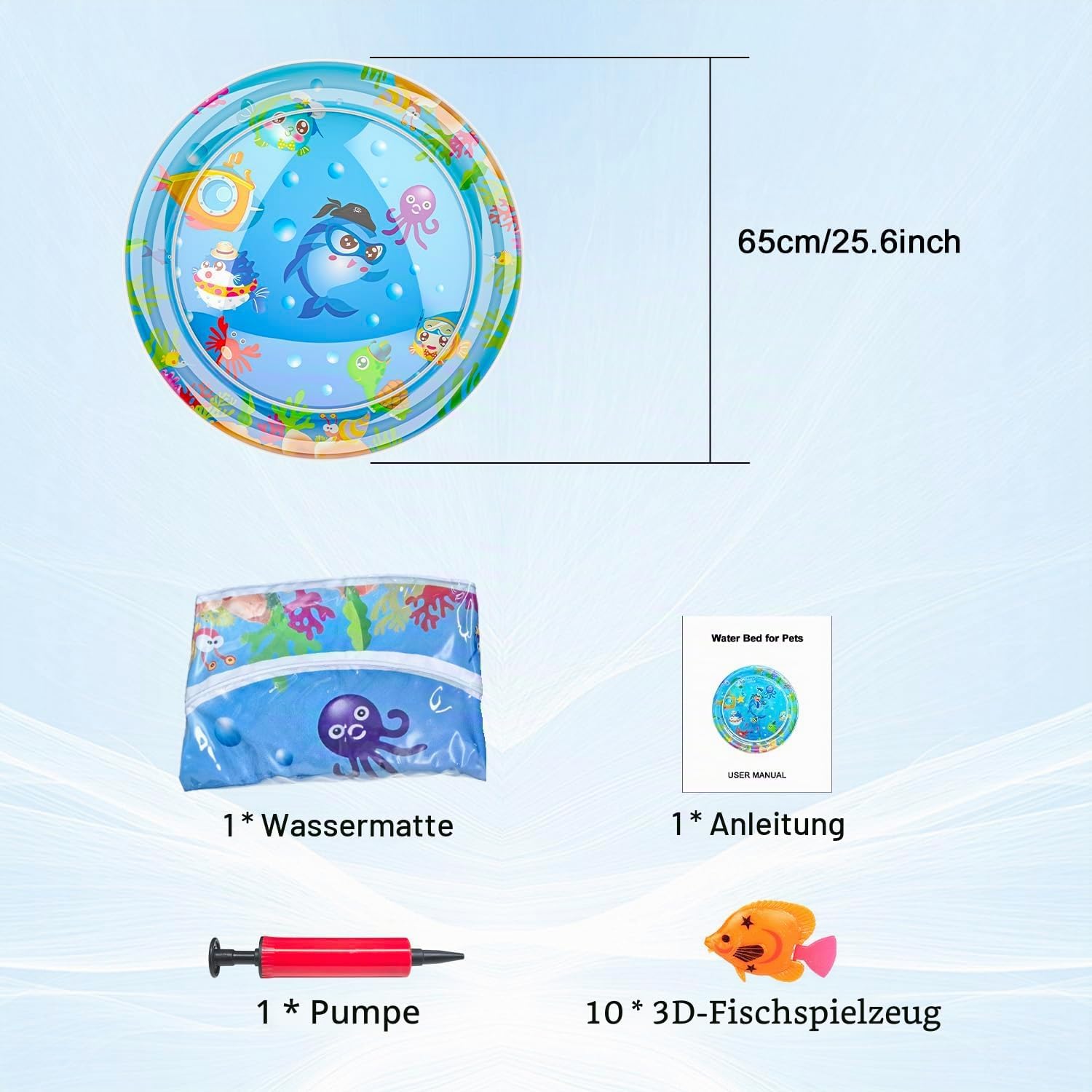 LED Katzen Wassermatte 1 mm Anti-Kratzer Leckage-Sensor Spielpad Kuehlung