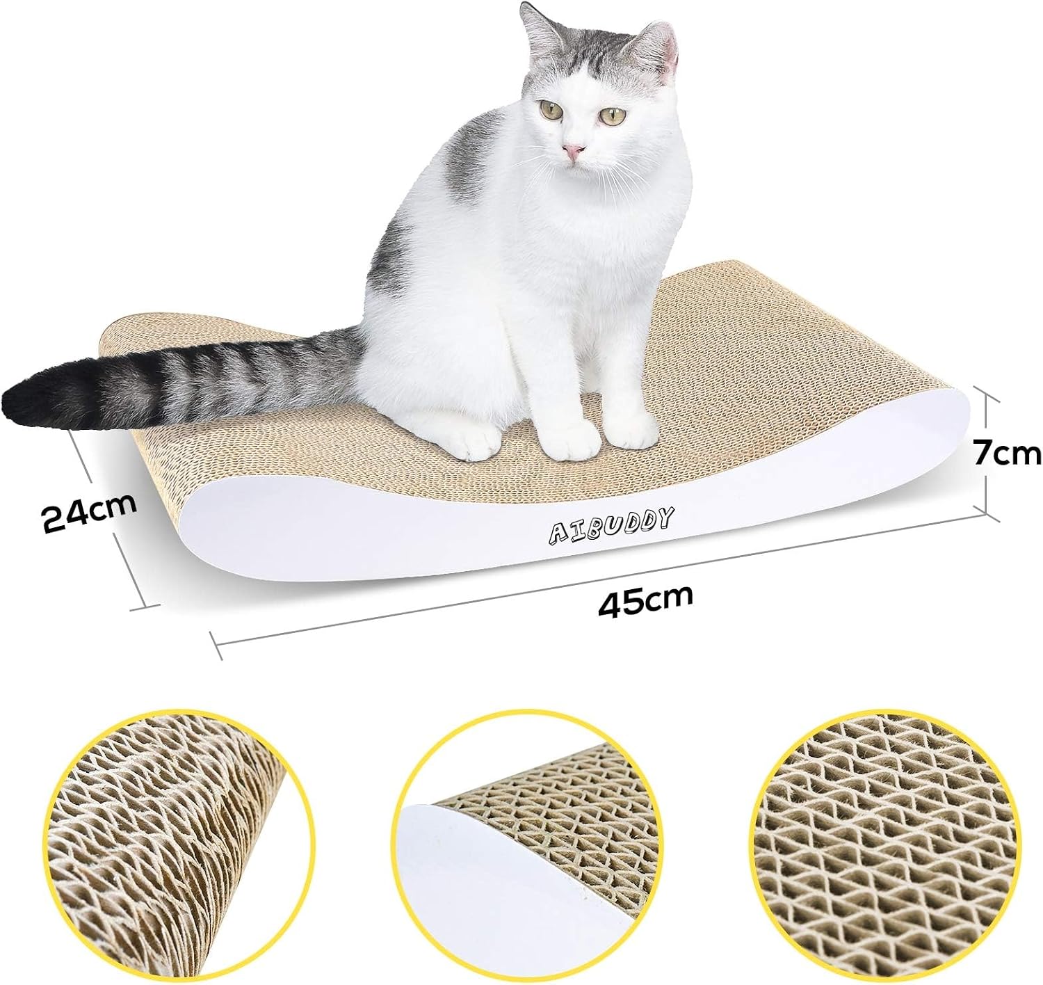 Katzen Kratzbrett Welle 44x25cm Karton Kratzmatte Katzenspielzeug Catnip