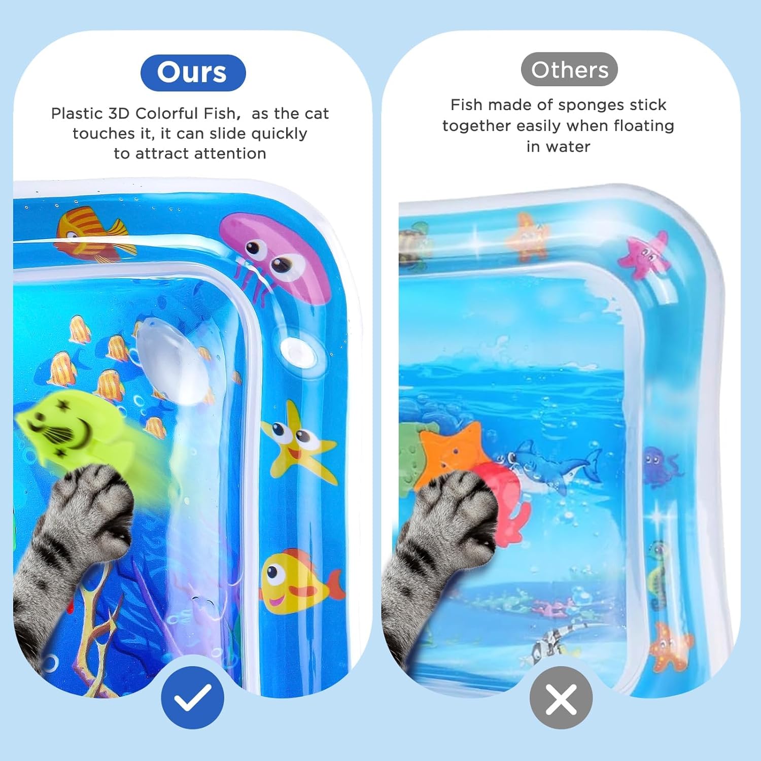 LED Wasserspielmatte fuer Katzen Sensor Spielmatte verdickt Indoor Outdoor