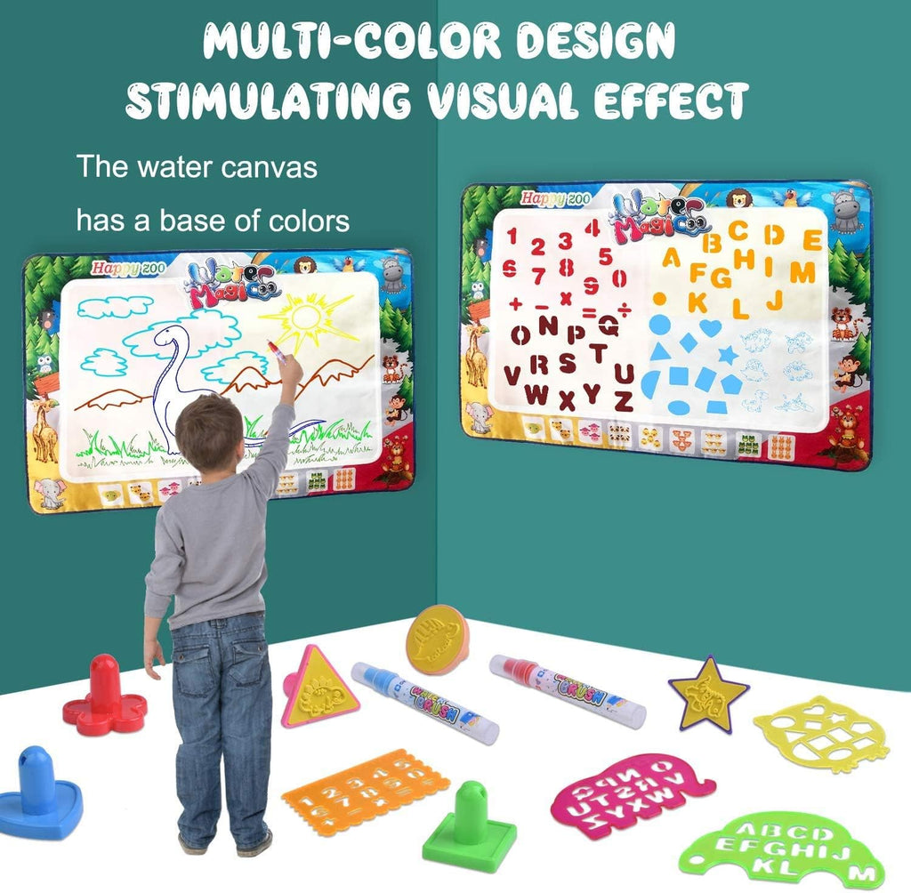 MOONTOY Wassermalmatte 120x80 cm Magic Doodle Malmatte mit Wasserstift