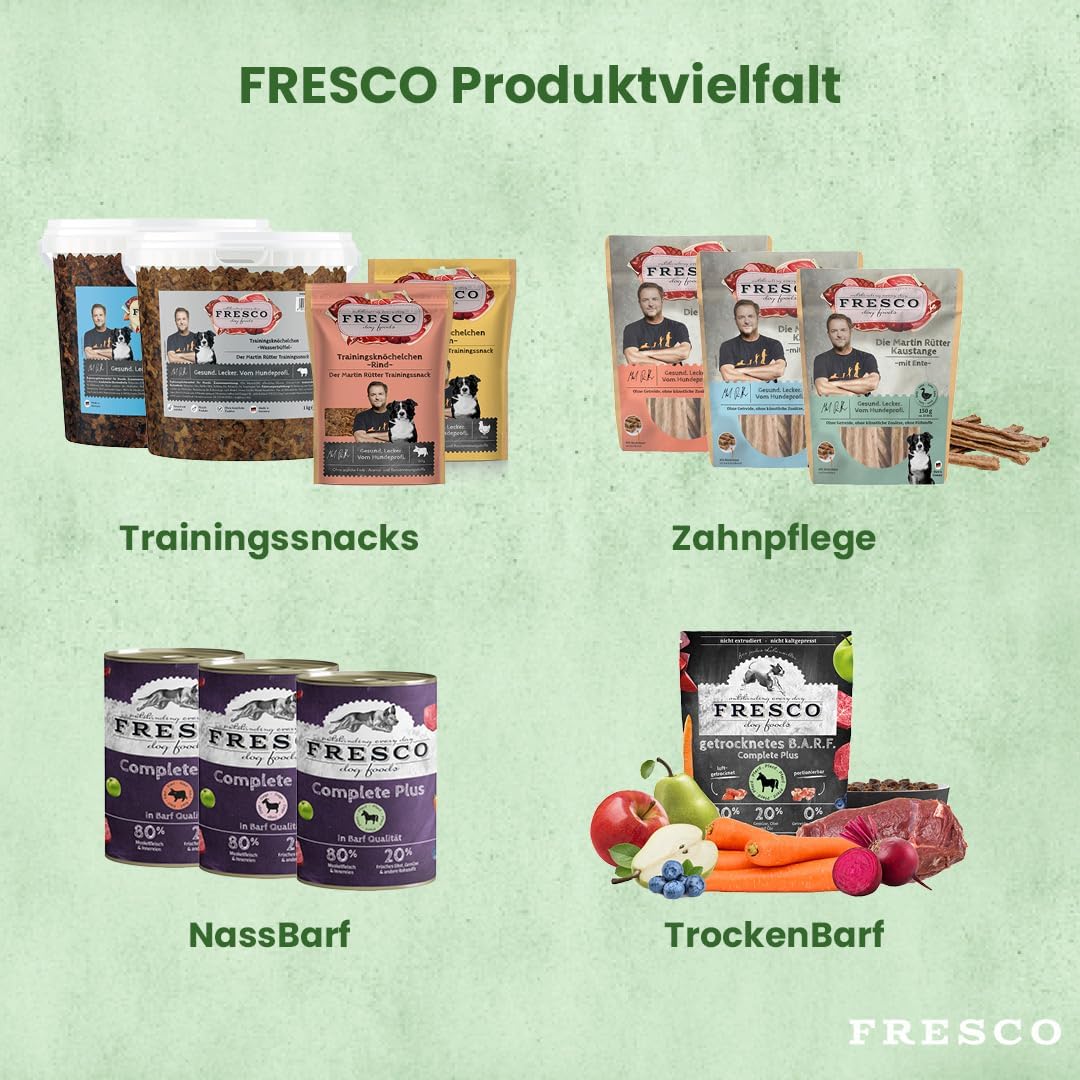 FRESCO Dog NassBARF Rind 12x400g Hundefutter getreidefrei verschiedene Sorten Mo