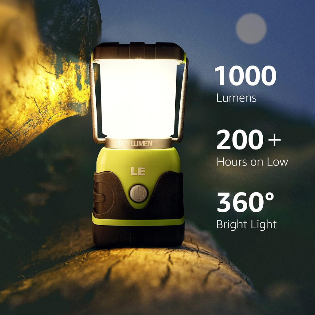 LE LED Campinglampe 1000 Lumen dimmbar 3 Stufen batteriebetrieben
