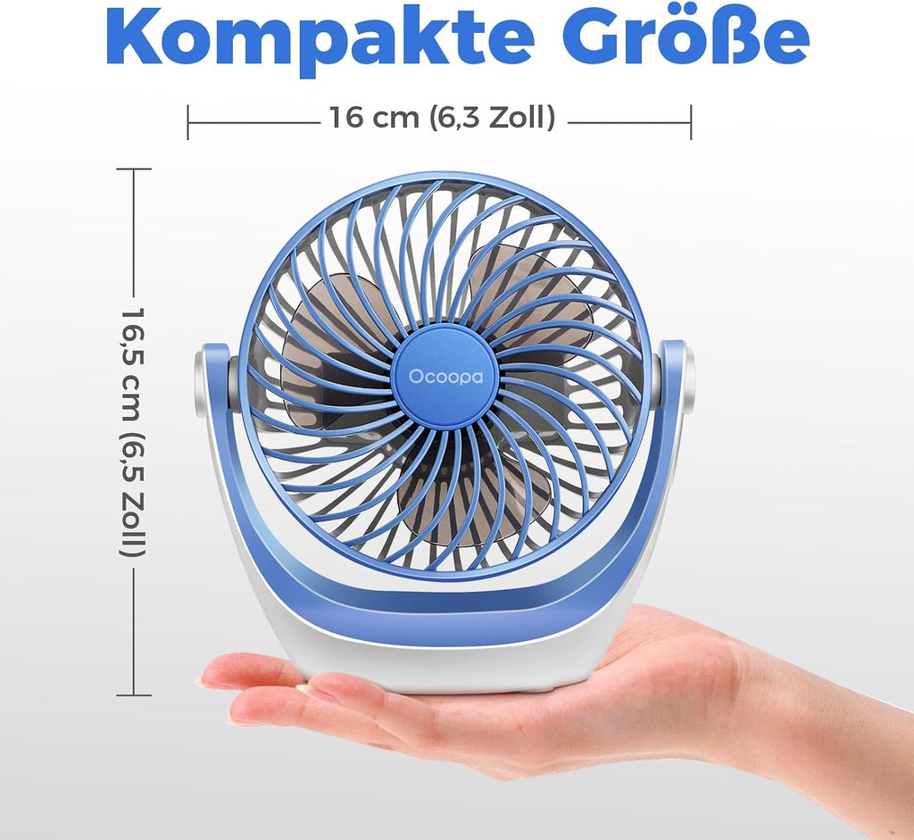 OCOOPA USB Tischventilator 360° drehbar, leise, 3 Geschwindigkeiten, tragbar