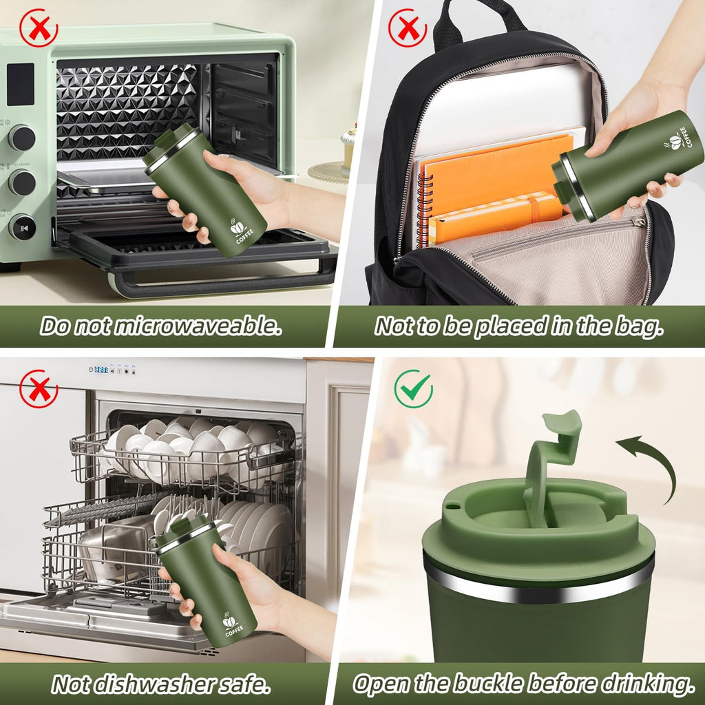 Isolierbecher Edelstahl mit Deckel Thermobecher Kaffeebecher To Go